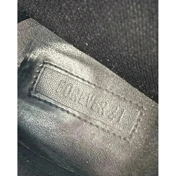 Forever 21 Faux Black Leather Back Lace Up Block High Heel Ankle Boots Size 8 - Picture 5 of 9